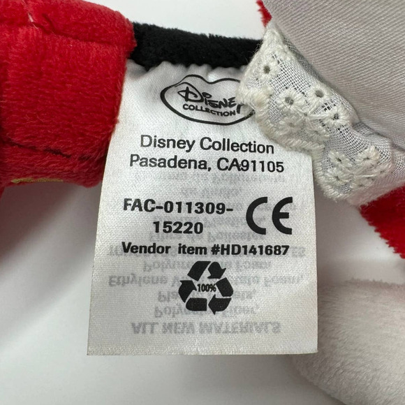 Disney Collection Holiday Minnie Mouse Plaid Cape and Bow 2015 Collectible Plush - Picture 12 of 15